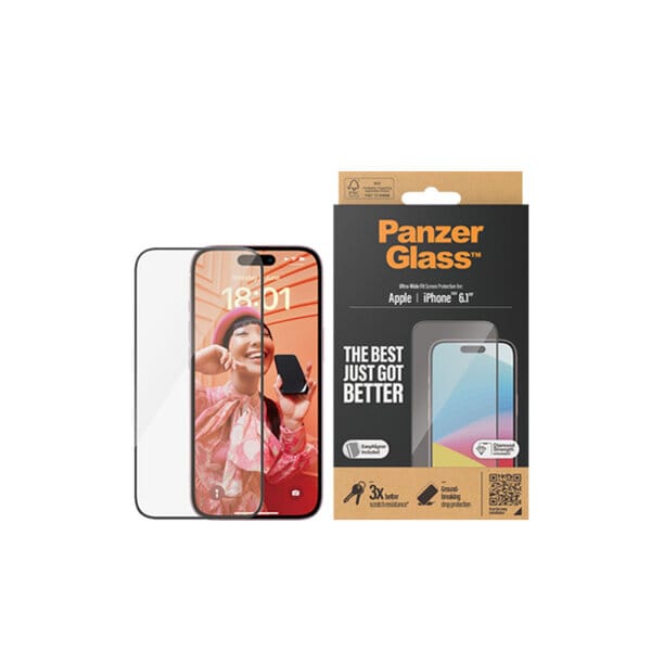PanzerGlass Screen Protector iPhone 15 - Wide and Clear