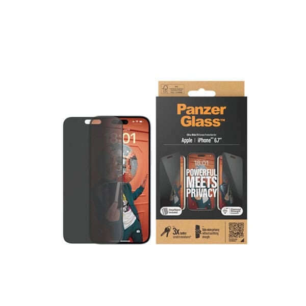 PanzerGlass Screen Protector iPhone 15 Plus - Wide and Privacy product photo