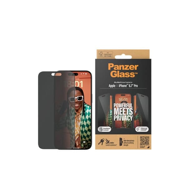 PanzerGlass Screen Protector iPhone 15 Pro Max - Wide and Privacy product photo