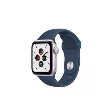 Apple Watch SE 40mm Silver Aluminum Case with Abyss Blue Sport Band product photo