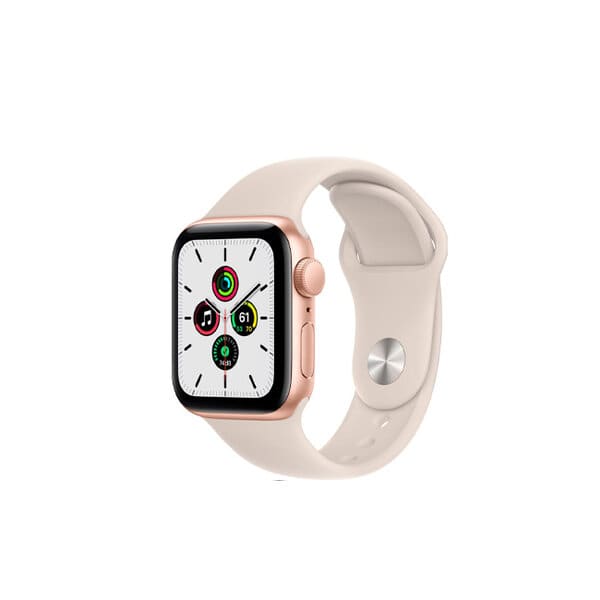 Apple Watch SE 40mm Gold Aluminum Case with Starlight Sport Band product photo