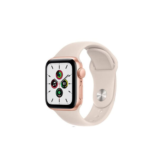 Apple Watch SE 44mm Gold Aluminum Case with Starlight Sport Band product photo