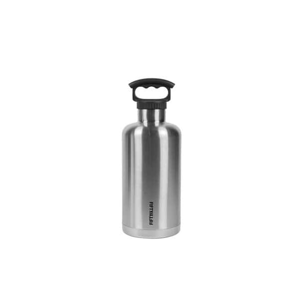 FiftyFifty 64oz Tank Growler 3 Finger Grip Cap Stainless Steel