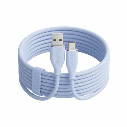 Voltme Powerlink Moss Liquid Silicon Cable USB A to Type C 3A 1M 60W Blue product photo