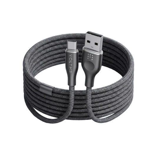 Voltme Powerlink Rugg Double Nylon Cable USB A to Type C 3A 1M 60W Black product photo