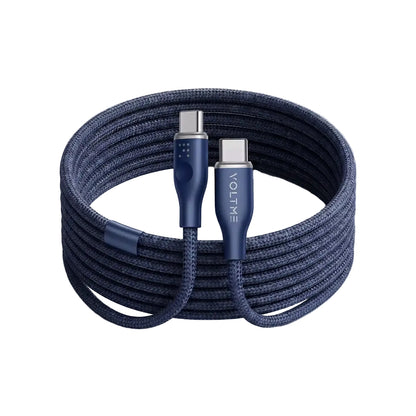Voltme Powerlink Rugg Double Nylon Cable Type C to Type C 3A 1M 60W Blue product photo