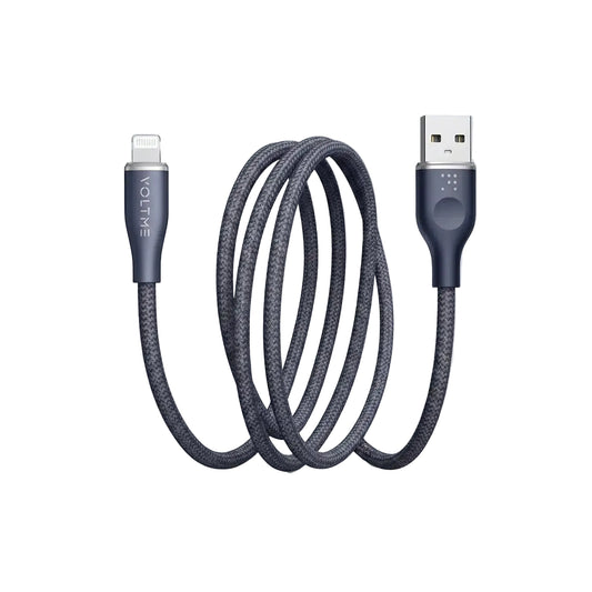 Voltme Powerlink Rugg Double Nylon Cable USB A to Lightning 3A 1 2M Zinc-Alloy