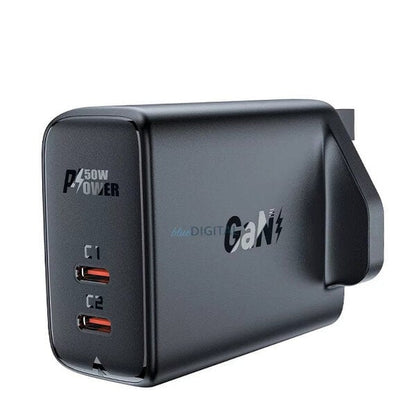 Acefast A32 PD50W GaN USB-C+USB-C dual port charger UK product photo
