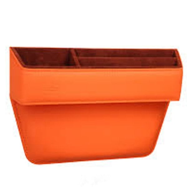 Brave CAR STORAGE ORGANIZER LEATHER CAR SEAT GAP STORAGE -Orange