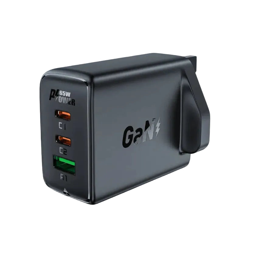 Acefast A44 PD65W GaN 2*USB-C+USB-A charger UK product photo