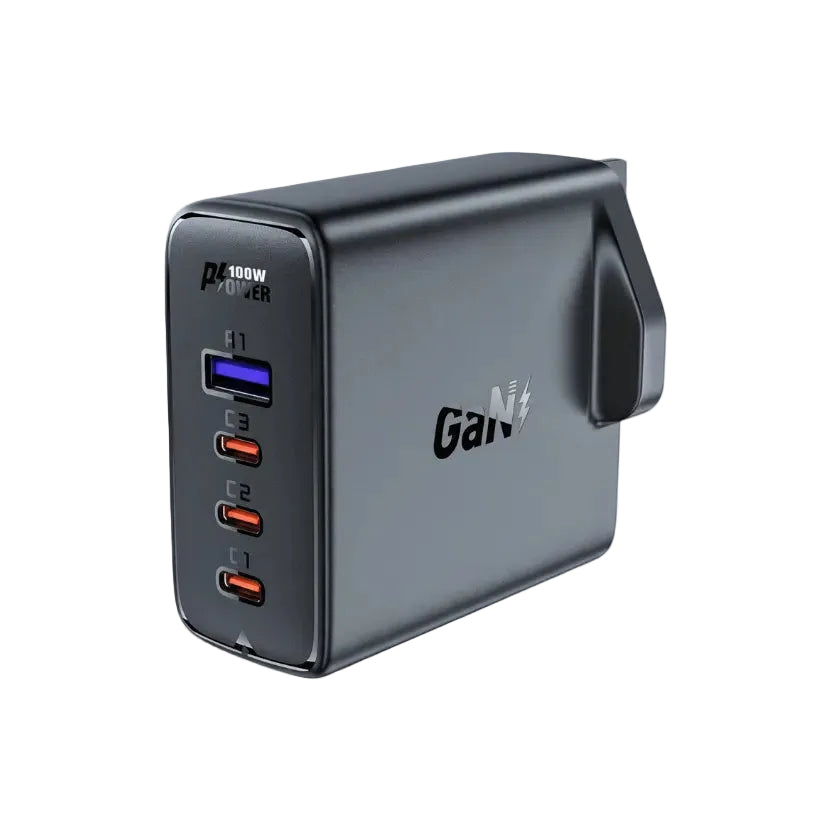 Acefast A40 PD100W GaN 3*USB-C+USB-A charger set UK product photo