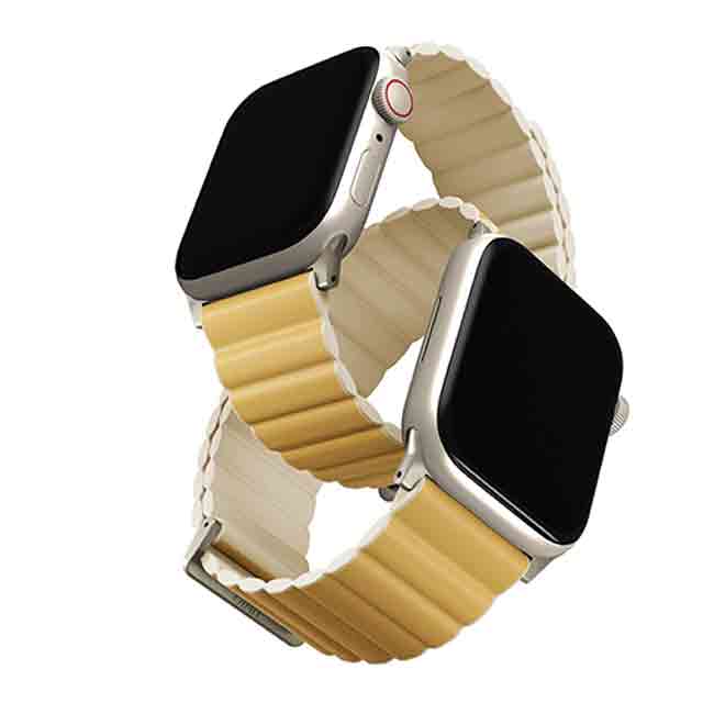 Uniq Revix Edition Reversible Mag Apple Watch 41 40 38mm Str Canary Yellow Ivory