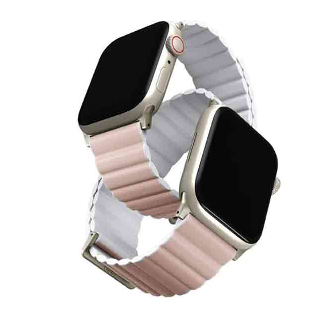 Uniq Revix Edition Reversible Mag Apple Watch 41 40 38mm Str Pink white