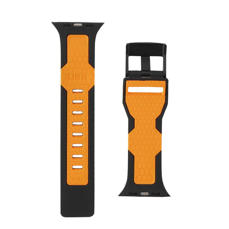 UAG Apple Watch 44mm 42mm Civilian Straps - Black Orange product photo