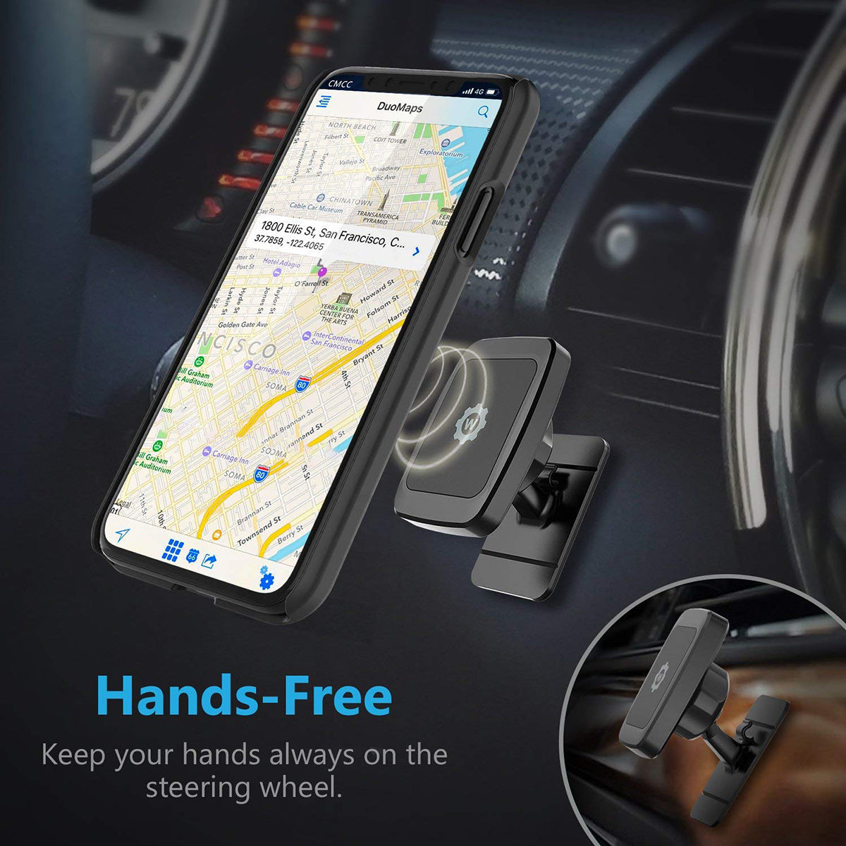 Wizgear Magnetic Stick-On-122 Car Mount-Round product photo