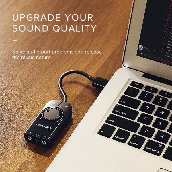 Ugreen USB External Sound Audio Card 3 5 mm - Black product photo