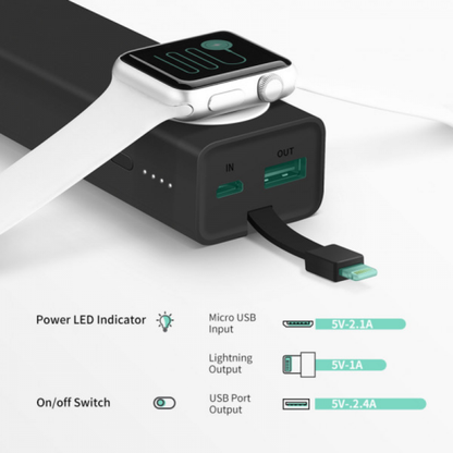 Ugreen Power Bank 10 050MAH W Magnetic Charger for Apple Watch Black product photo