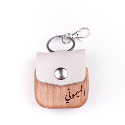 Elegant Wood AirPods Case- Beige product photo