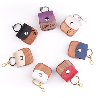 Elegant Wood AirPods Case- Beige product photo