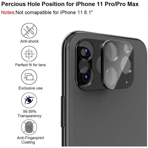 Grip2u Camera Lens Screen Protector for iPhone 11 Pro 11 Pro Max Black product photo