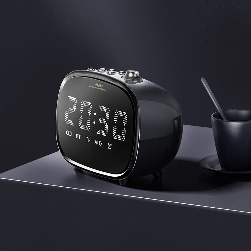 Remax 2-IN-1 LED Clock Subwoofer Bluetooth Wireless-Black product photo