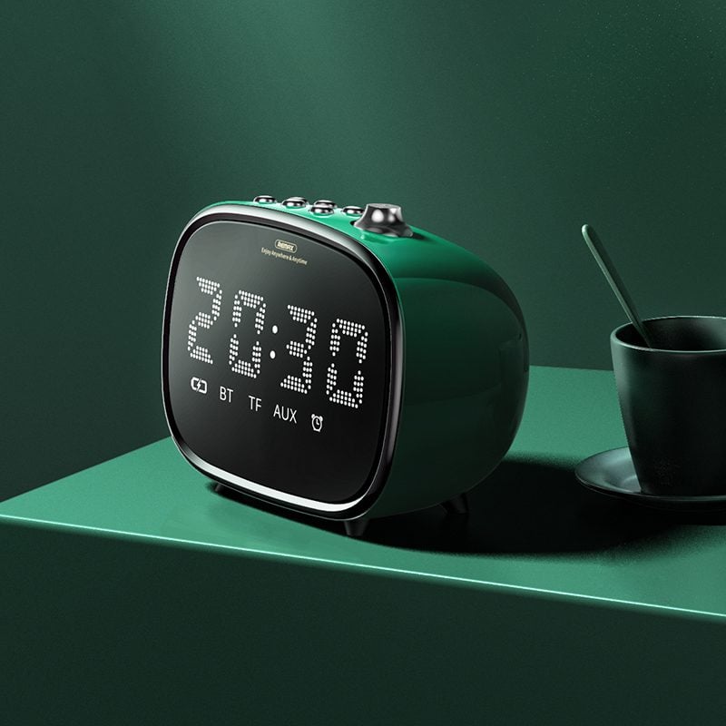 Remax 2-In-1 LED Clock Subwoofer Bluetooth Wireless-Green product photo