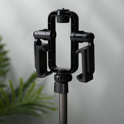 Momax Adjustable Tripod Stand 360 Degree Rotatable Dual Phone Holder for Live