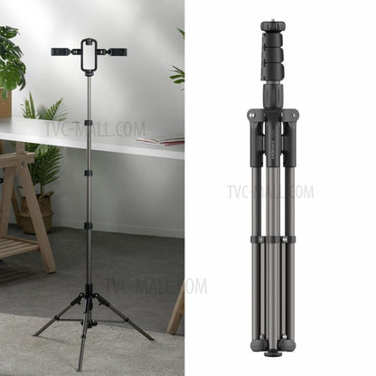 Momax Adjustable Tripod Stand 360 Degree Rotatable Dual Phone Holder for Live