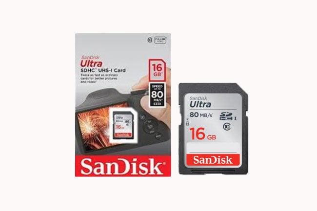 Sandisk 16GB Ultra UHS-I Class 10 SDXC Memory Card power bank product photo