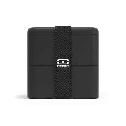 Monbento - MB Square black Onyx bento box - Large - 2 tier product photo