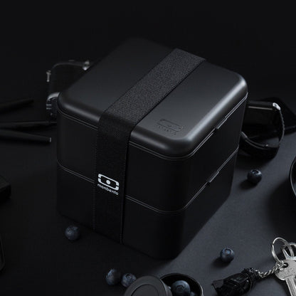 Monbento - MB Square black Onyx bento box - Large - 2 tier additional product image