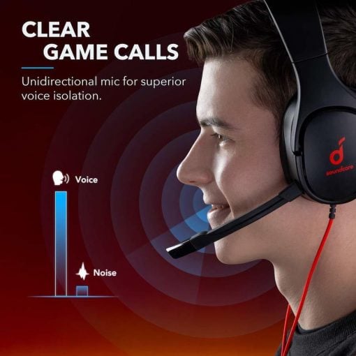 Anker Soundcore Strike 1 Gaming Headset Black Red product photo