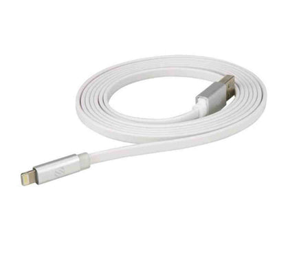 Scosche Flat-Out Led - 6 Ft Charge And Sync Cable for Lightning Devices - White