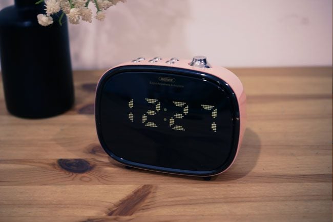 Remax 2-In-1 LED Clock Subwoofer Bluetooth Wireless-Pink