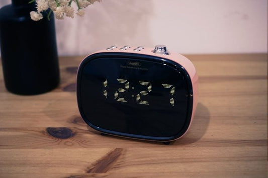 Remax 2-In-1 LED Clock Subwoofer Bluetooth Wireless-Pink