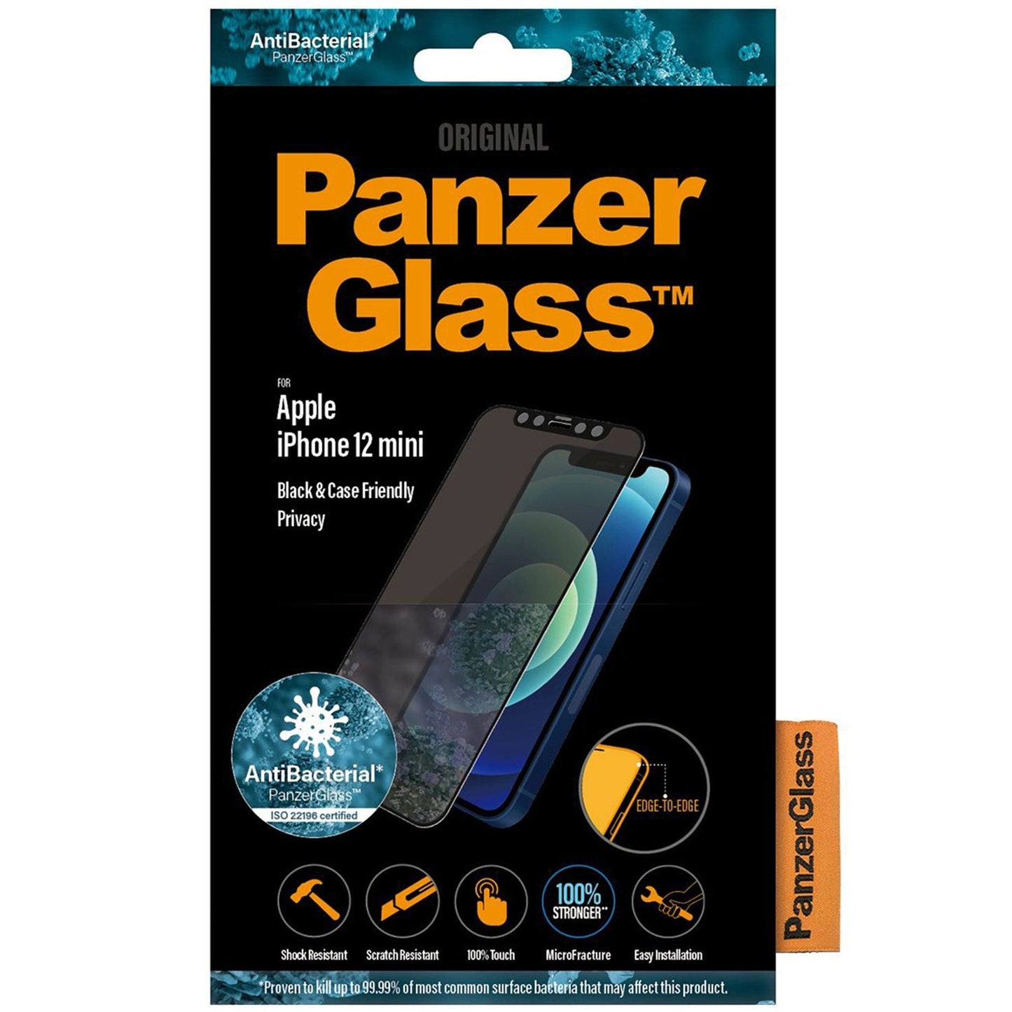 PanzerGlass iPhone 12 mini Privacy Anti-Bacterial product photo