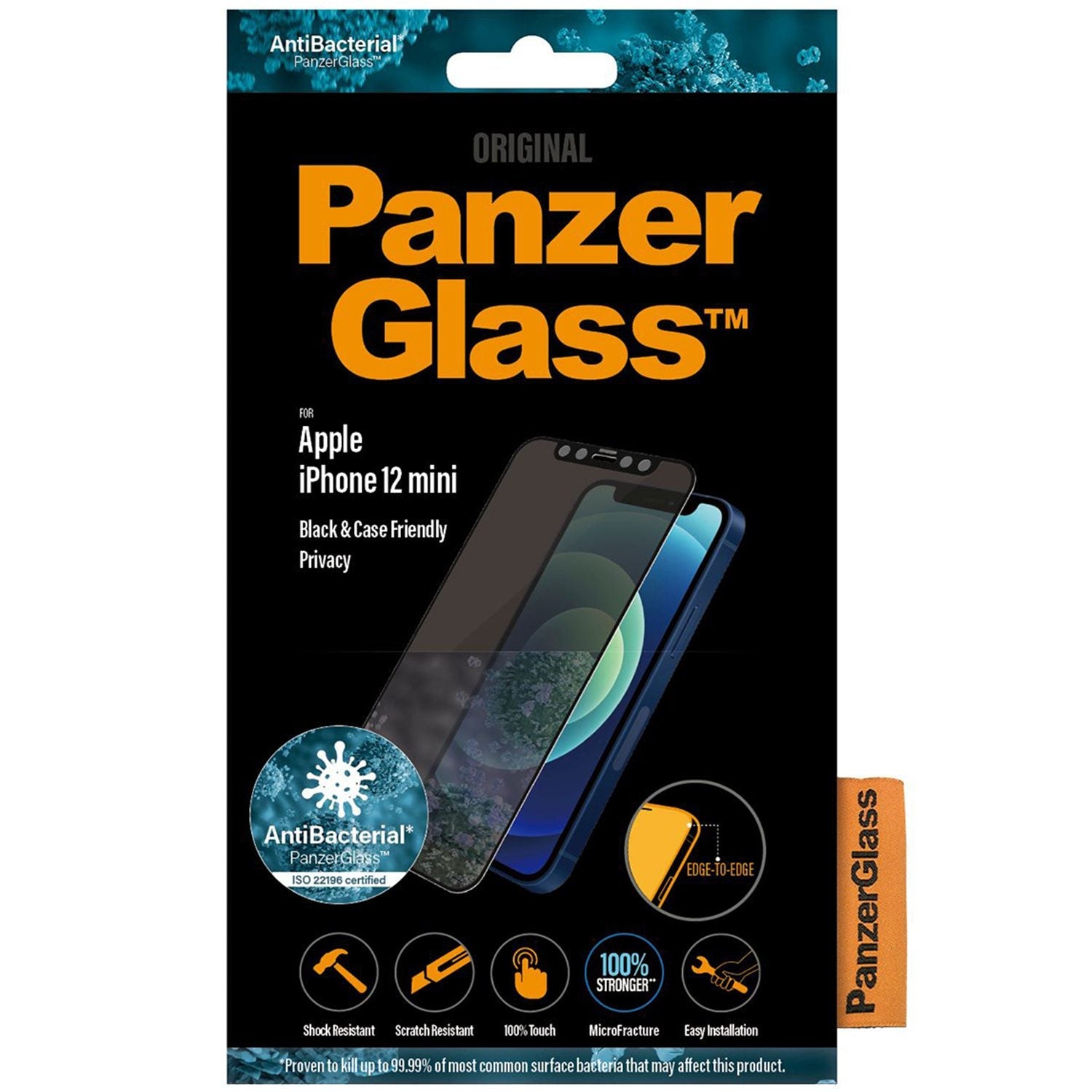 PanzerGlass iPhone 12 mini Privacy Anti-Bacterial product photo