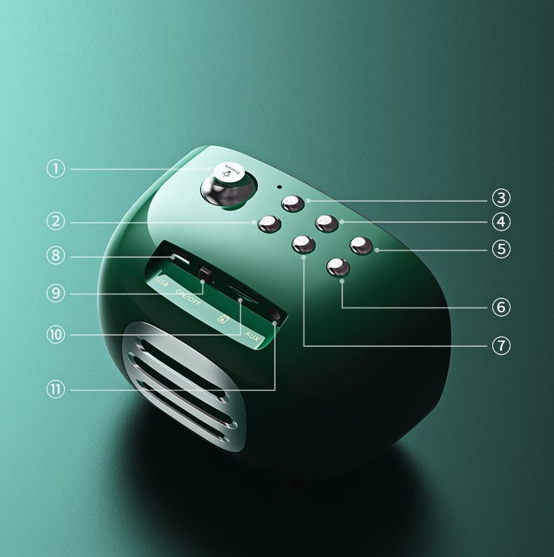 Remax 2-In-1 LED Clock Subwoofer Bluetooth Wireless-Green product image