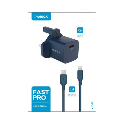 Momax Fast Pro USB-C PD-Set - Blue product photo