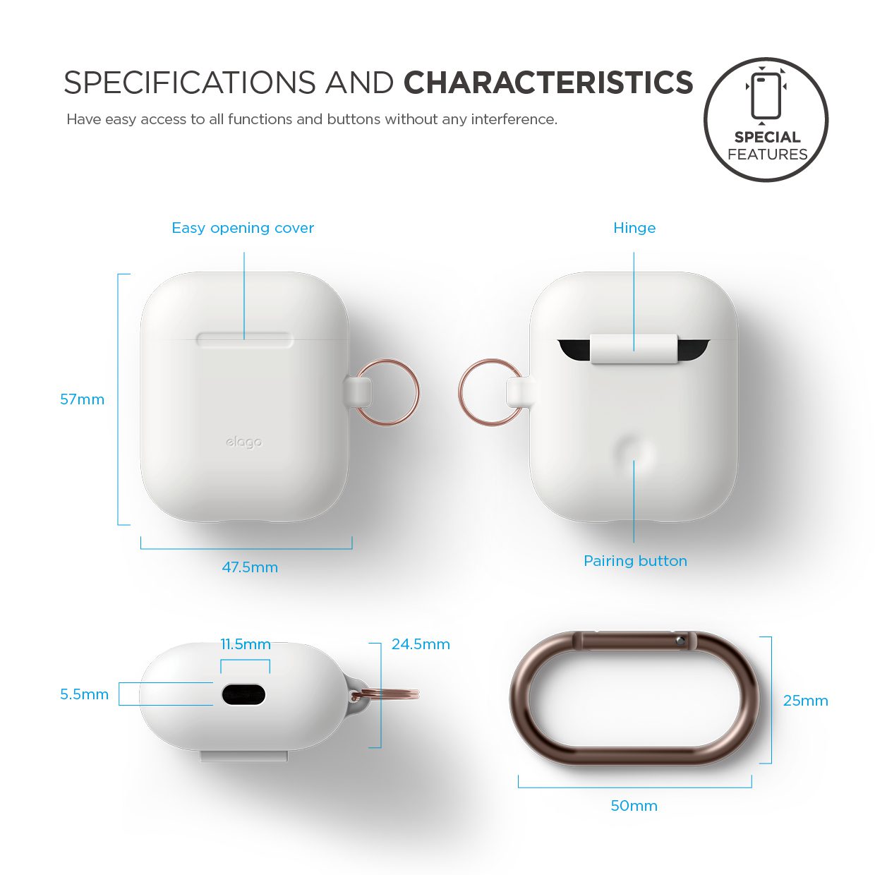 Elago AirPods hang case - White product image