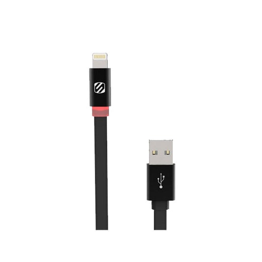 Scosche Flat-Out Led - 6 Ft Charge And Sync Cable for Lightning Devices - Black