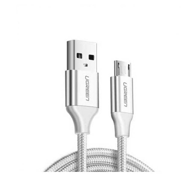 Ugreen USB 2 0 A to Micro USB Cable Nickel Plating Aluminum Braid 2m White product photo