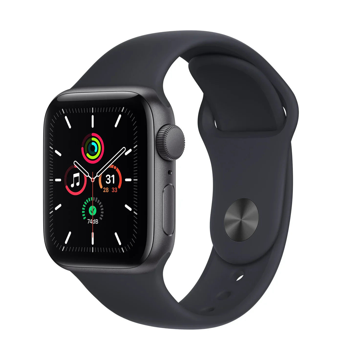Apple Watch SE GPS 44 MM Space Grey Aluminium Case Midnight Sport Band product photo
