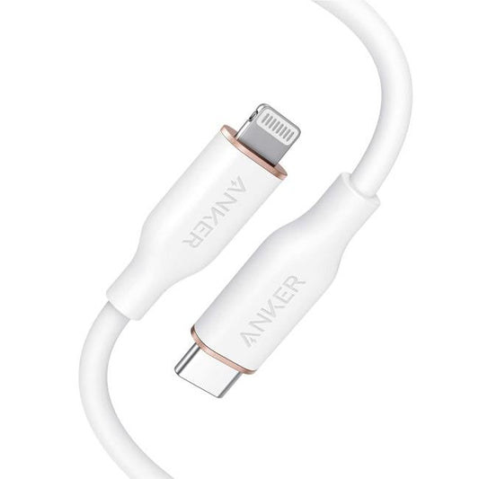 Anker PowerLine III Flow USB-C with Lightning Connector 0 9m - White product photo