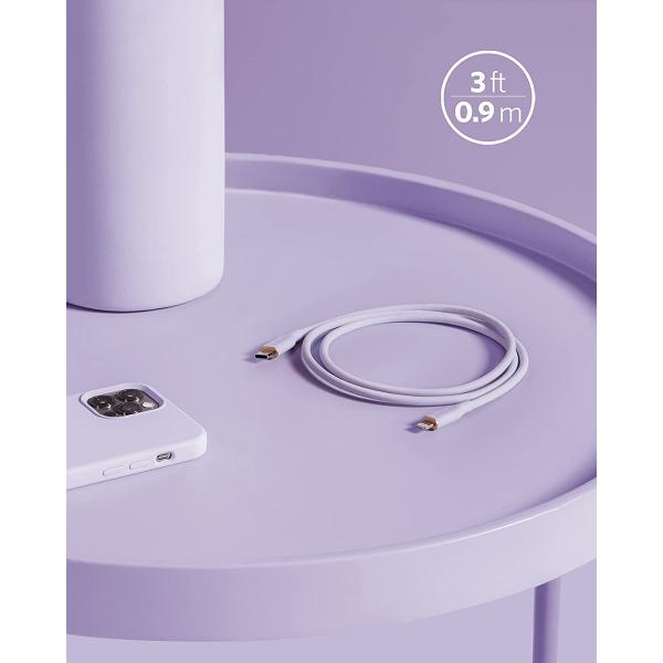 Anker PowerLine III Flow USB-C with Lightning Connector 0 9m - Purple product photo