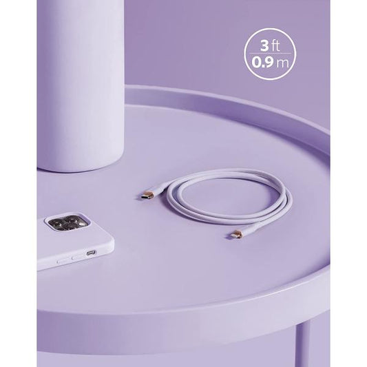 Anker PowerLine III Flow USB-C with Lightning Connector 0 9m - Purple product photo