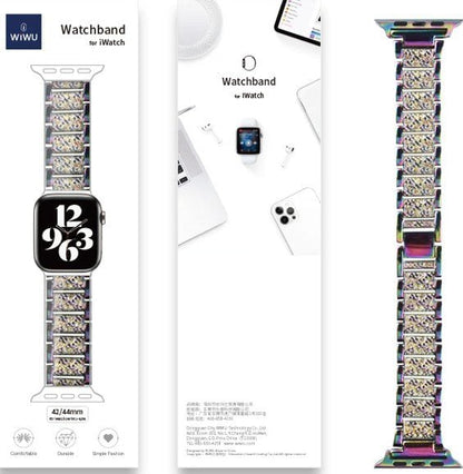 Wiwu Ultra Thin Steel Belt Three Beads Diamond Watchband for IWatch 42-44MM product photo