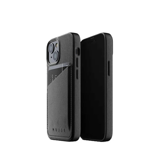 Mujjo iPhone 13 Full Leather Wallet Case Black product photo