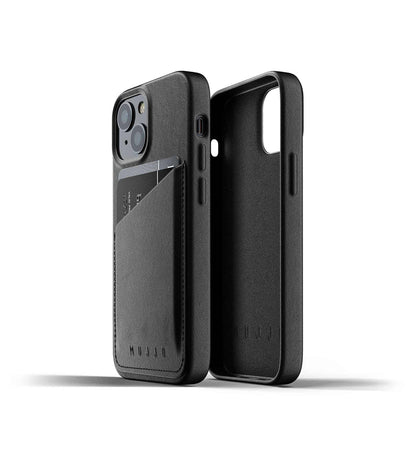 Mujjo iPhone 13 Full Leather Wallet Case Black product photo
