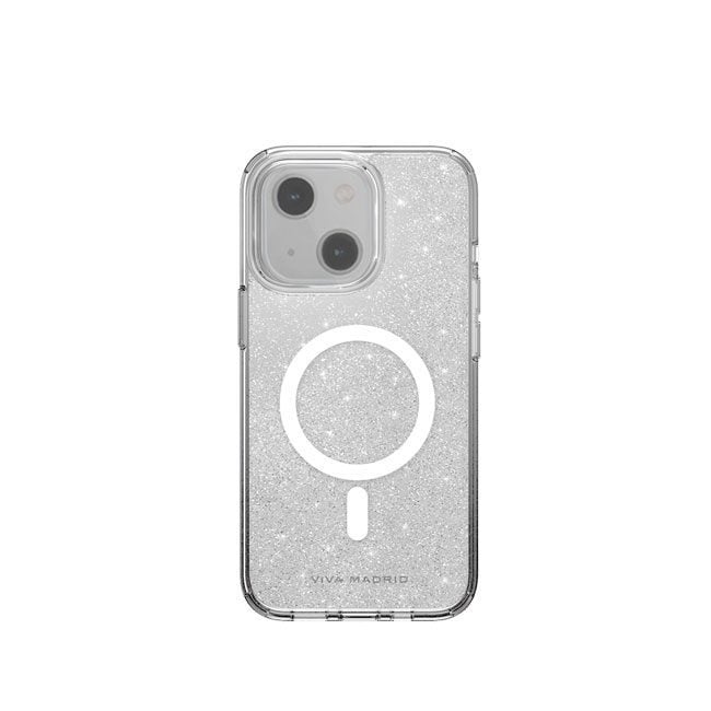 Viva Madrid Apple iPhone 13 6 1" Celeste Hybrid TPU PC Halo Case with Glitters